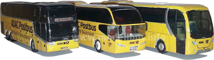 ADAC Postbus Modellbusse Van Hool Neoplan Scania - modellbus.info