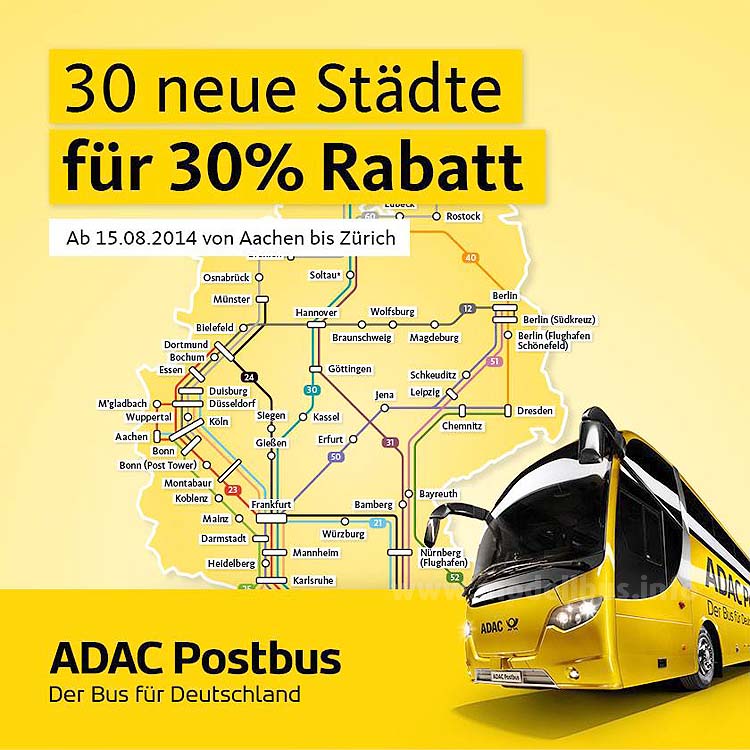 ADAC Postbus erweitert Fernbusliniennetz - modellbus.info
