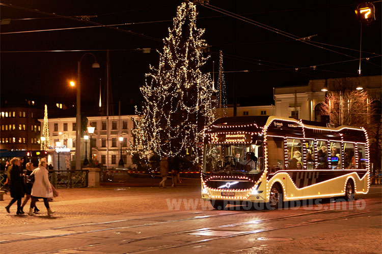 Volvo Elektrobus Gteborg Weihnachten 2015 - modellbus.info